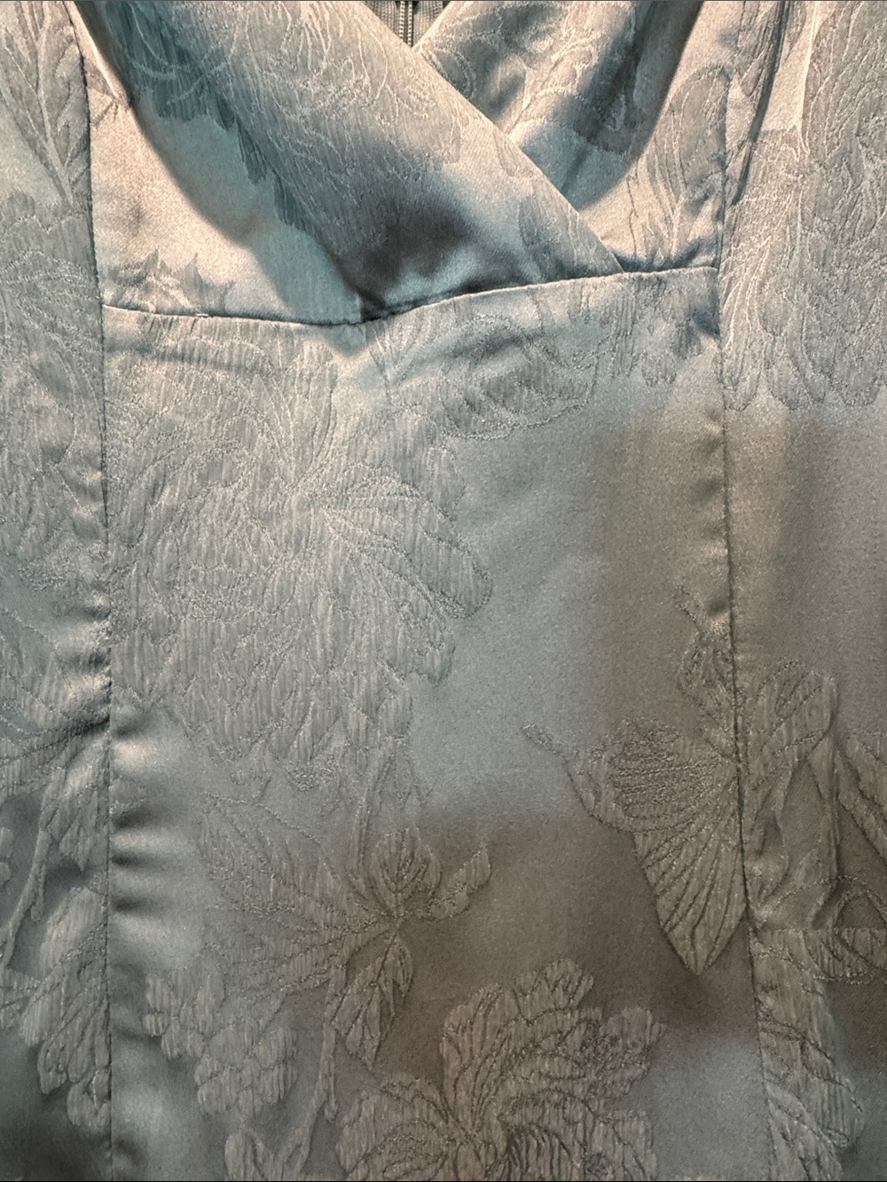 Alter’d State Satin Slip Dress with Ruffle Hem - Sage Green - Picture 3 of 16
